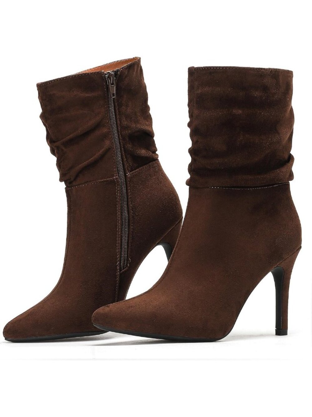 Stylish Slouchy High Heel Ankle Boots for Women - Sexy Stiletto Dress Footwear